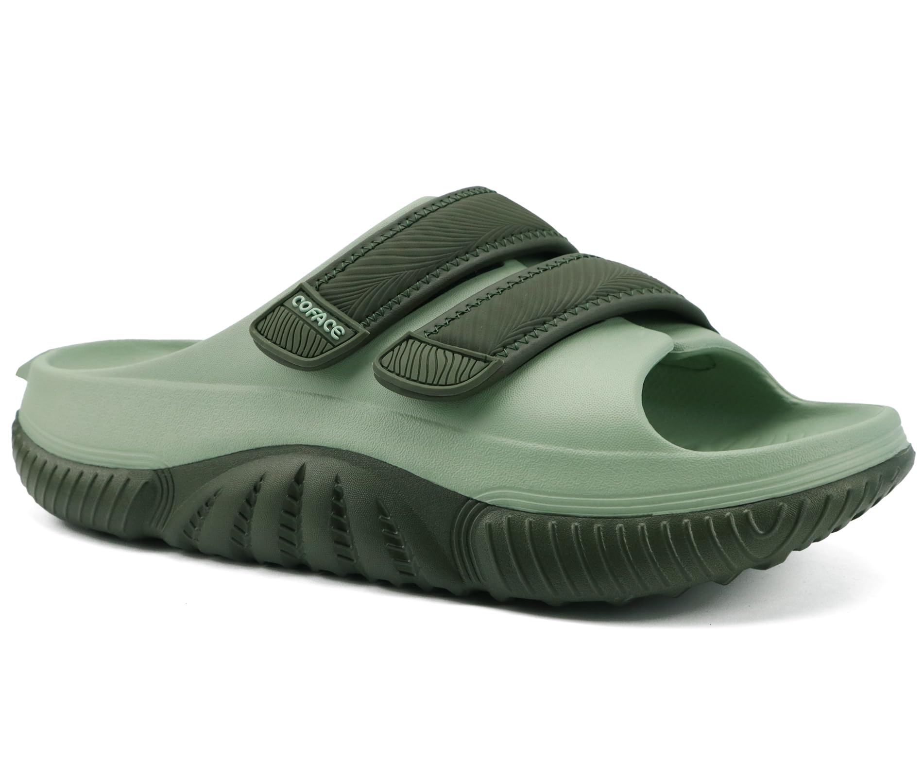 COFACE Herren-Recovery-Sandalen Orthopädische Geh-Slides für Männer Verstellbare Dick gepolsterte Orthopädie-Schuhe für Männer mit Plantarfasziitis Bequeme Freizeit-Outdoor Größen 40-48