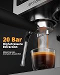 AIRMSEN Espresso Machines with Burr Grinder, 20 Bar, Milk Frother Steam Wand, Stainless Steel Coffee Maker for Home - Cappuccino Latte & Cold Brew Iced Coffee Maker & Americano