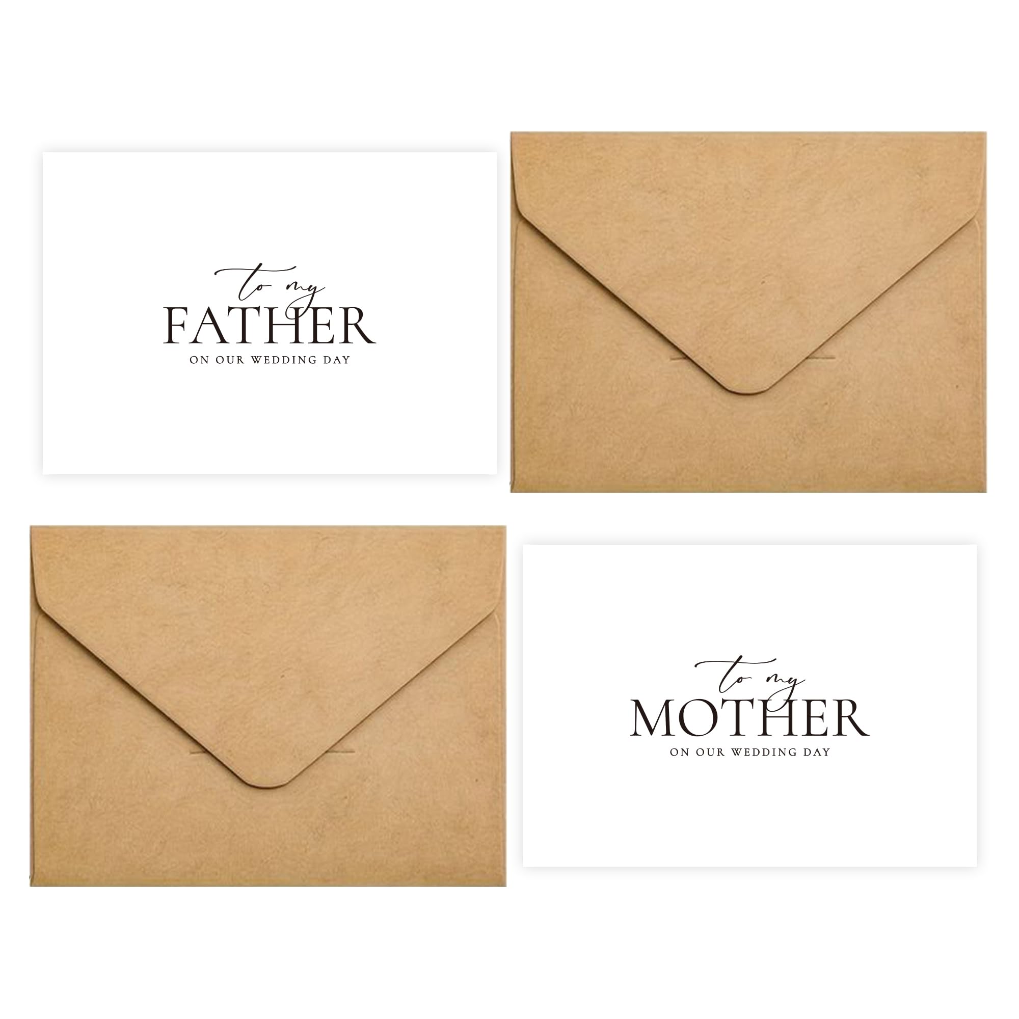 GroomBrideGifts Set of 2 To My Father/Mother On Our Wedding Day Card, Father/Mother Of The Bride/Groom Gifts.