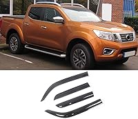 Vista 2 de Compatible con N-issan Navara D40 NP300 2004-2020 deflectores de viento para ventana lateral automática, viseras negras de protección contra la Para
