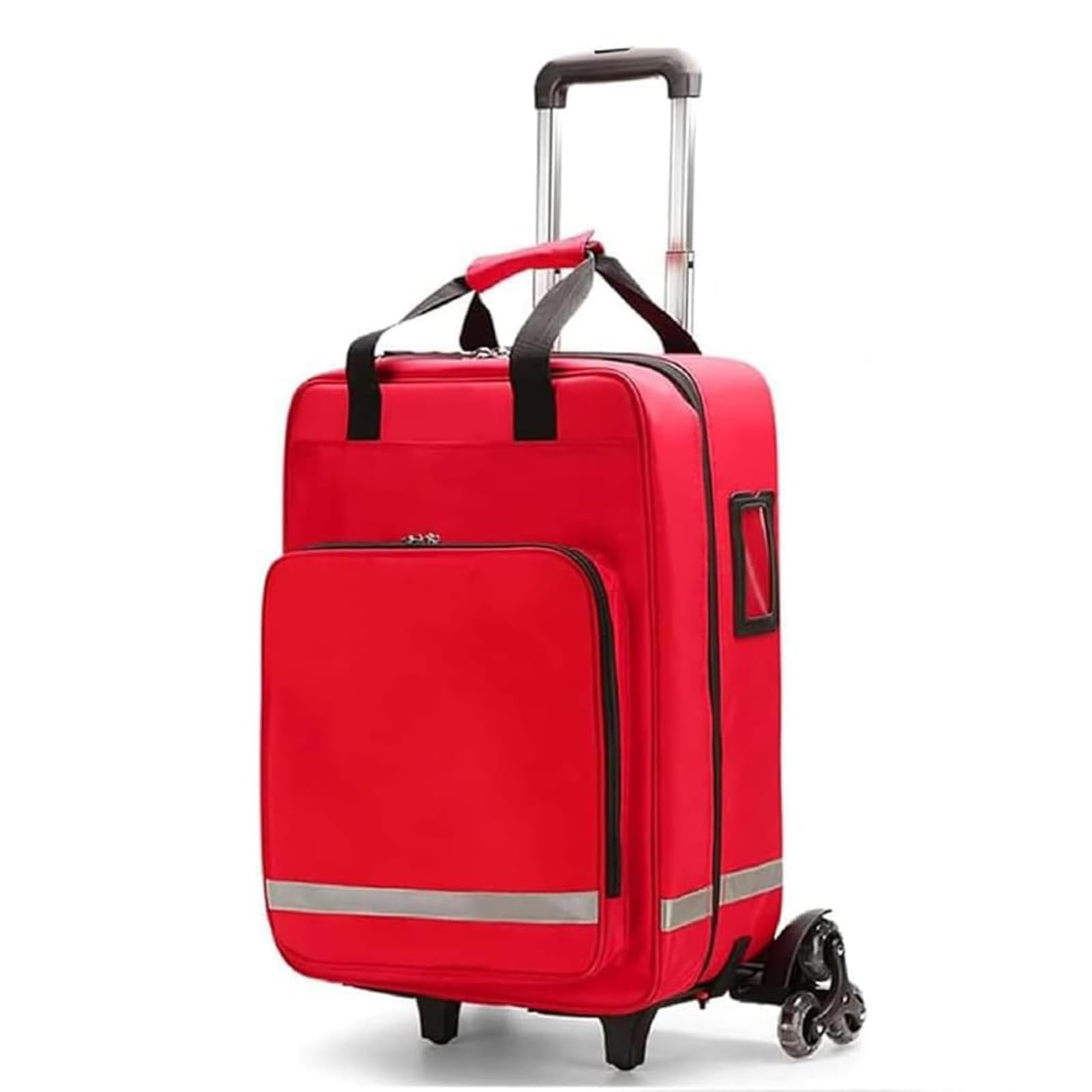 Mochila médica de gran capacidad con asa desmontable y ruedas para primeros auxilios de emergencia y respuesta al trauma