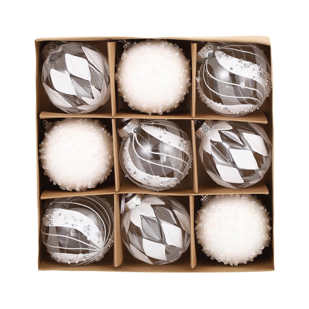 Bolas de Navidad, Champán 9 Bolas Navideñas De 8 cm Bolas De Color Bolas Navideñas Decoración De árboles Navideños Colgantes árboles Navideños Decoración (platado)
