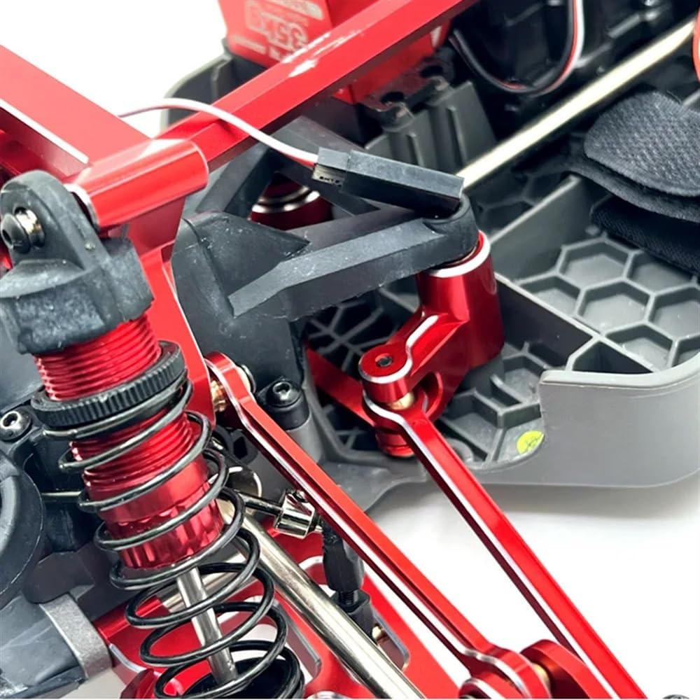 UMTSGYNU Metal Upgraded Steering Rod Compatible with 1/10 10208 Compatible RC Car Parts(RED)