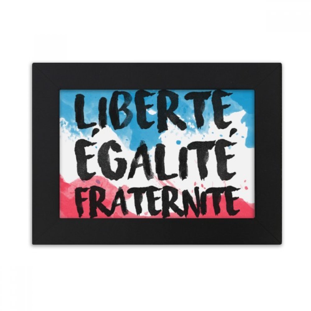 Drapeau de bureau France Liberté Égalité Fraternité cadre photo noir 10x15 cm
