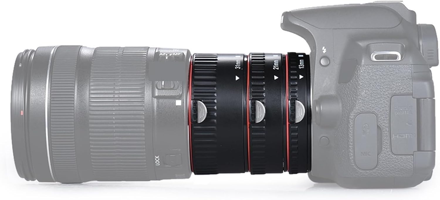 Macro Extension Tube Set 3-Piece 13mm 21mm 31mm Auto Focu Extension Tube Rings for Canon All EF-S and EF Lenses