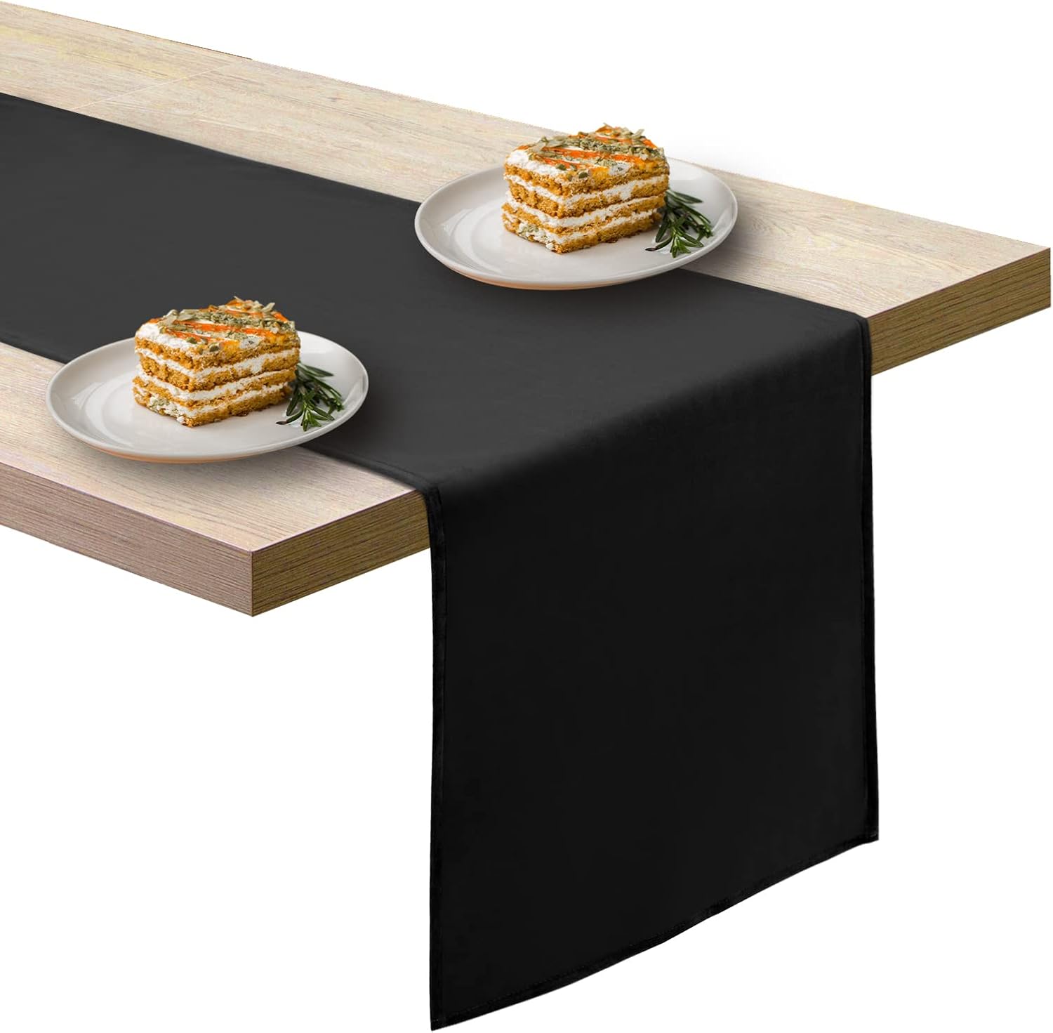 BAZIOE Velvet Table Runner Black Table Runner Modern Table Runner