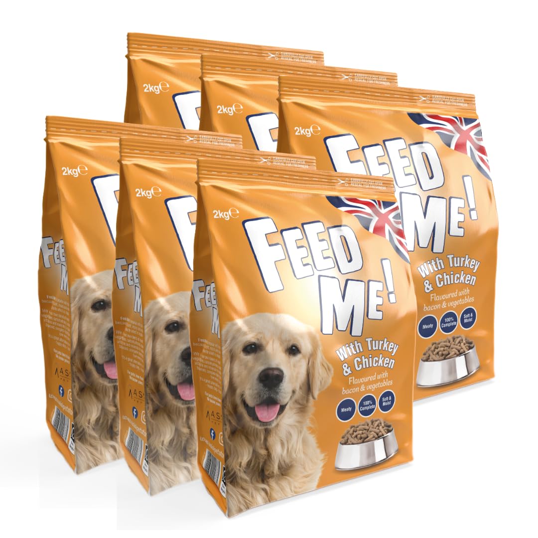 HiLife FEED ME! - Complete Dry Dog Food - Turkey Chicken Bacon Vegetables - Soft Moist & Meaty, 12kg