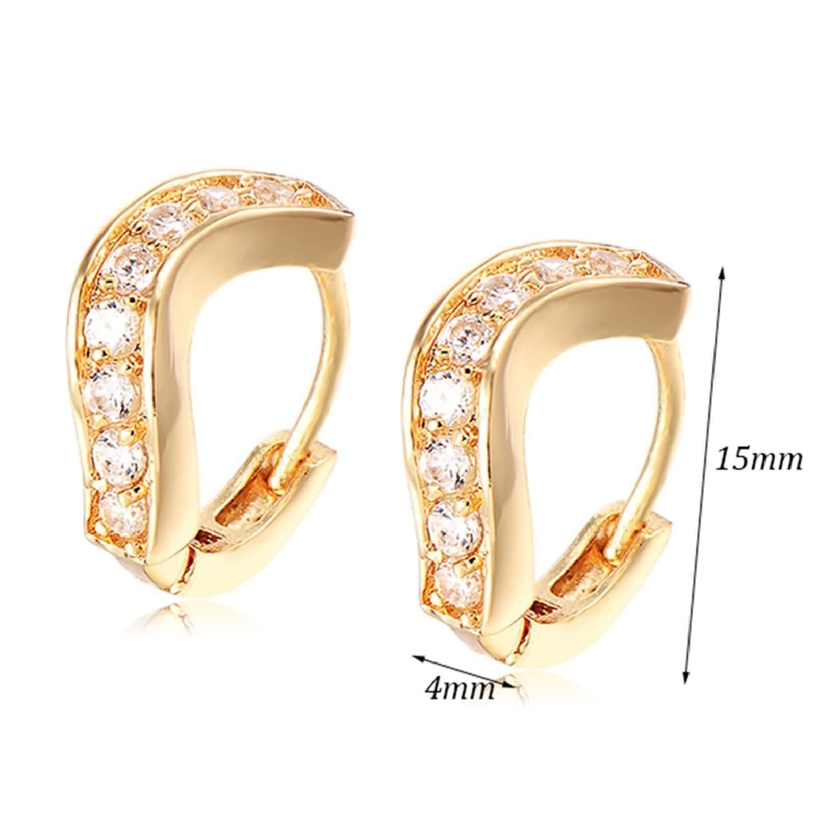 AMDXD Pendientes de aro para mujer de oro amarillo 585 de 14 quilates con moissanita, pendientes de aro de oro Au585 para mujer pequeños