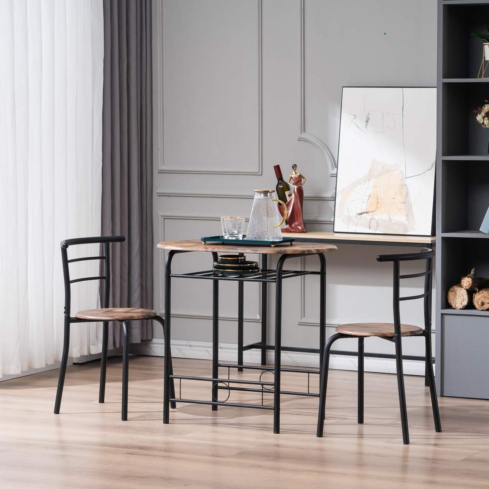 Amazon.com - Guangshuohui Dining Room Table Set with 2 Chairs