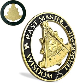 ASmileIndeep Past Master Masonic Car Emblem Black & Golden Mason Auto Decal