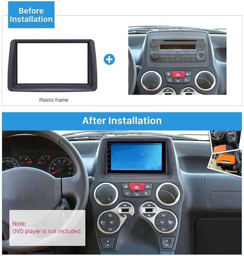 Car Radio Fascias Panel Decorative Frame for Fiat for Panda 2003-2012 7 Inch 2 Din Car Stereo Radio Fascia Audio MP5 Installation Dash Adapter