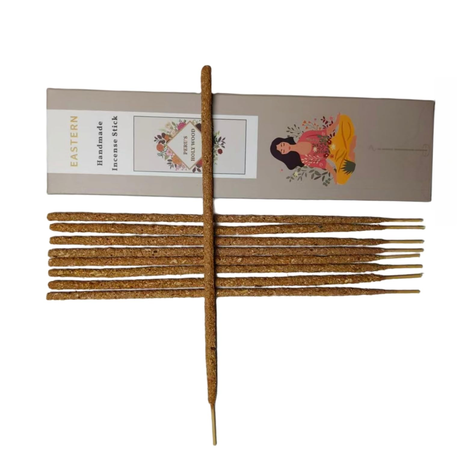 Putaowor Lavender Handcrafted Polo Santo Flower Incense Stick 9 Pcs Wildly Natural 9.4" Long - Thick Aromatic Incense Sticks(1 Hour Burn Time)