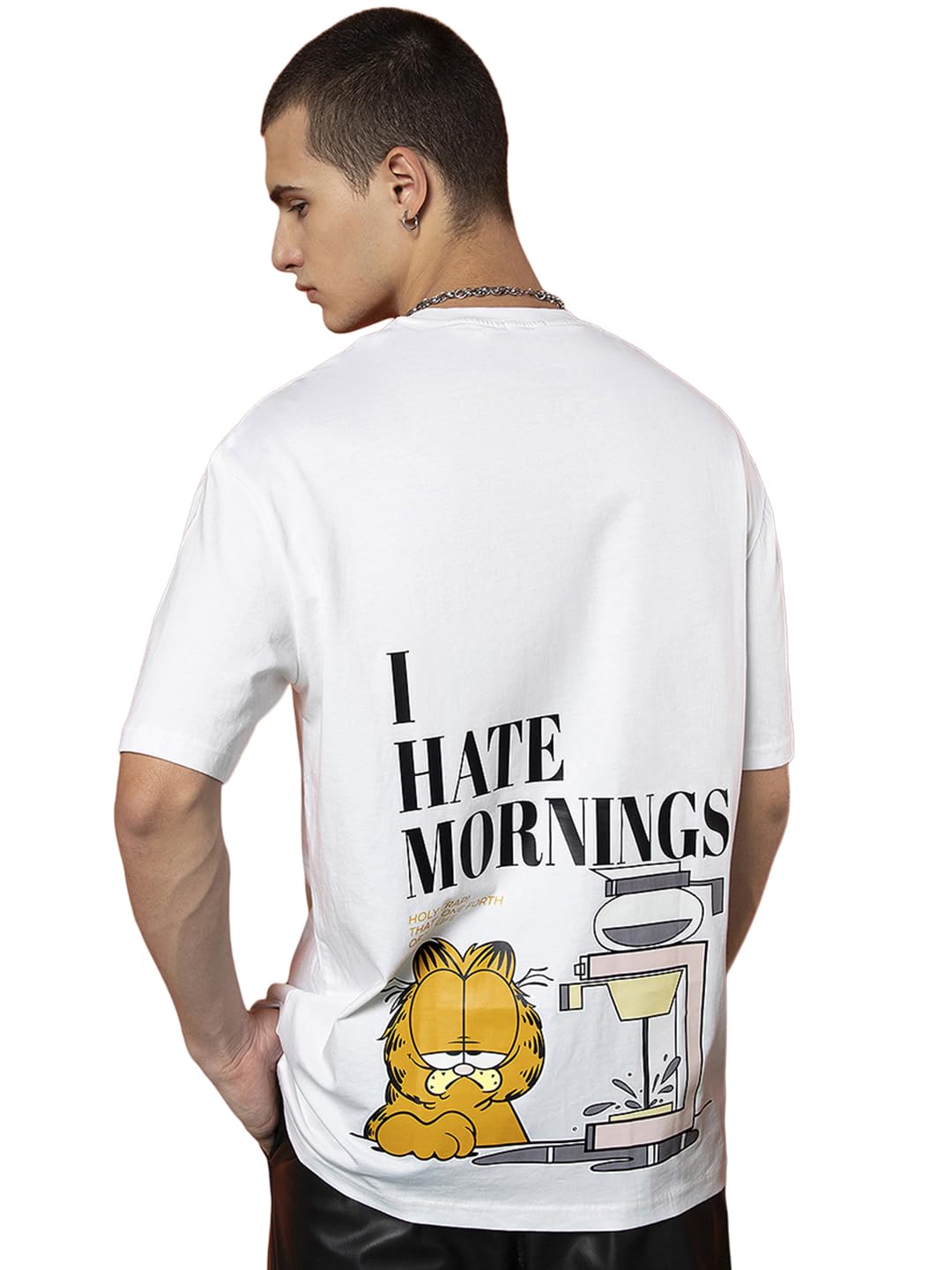 Bewakoof Men's Graphic Printed 100% Cotton T-Shirt - Oversized Fit, Round Neck, Half Sleeves