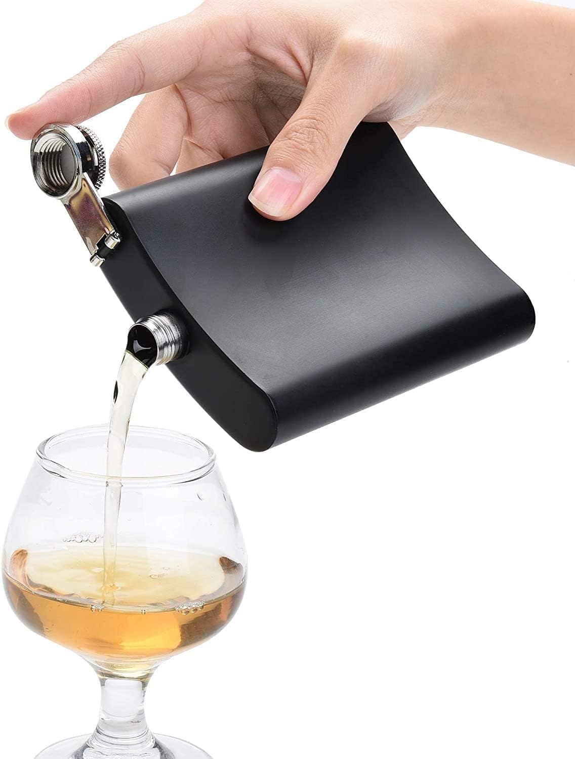 12 Stück 8 oz Edelstahl Flachmann für Alkohol, Matt schwarz, Auslaufsicher aus Edelstahl mit 12 Trichter –für Angeln, Camping, Jagd, Wandern, Reisen (Schwarz, 230 ml)