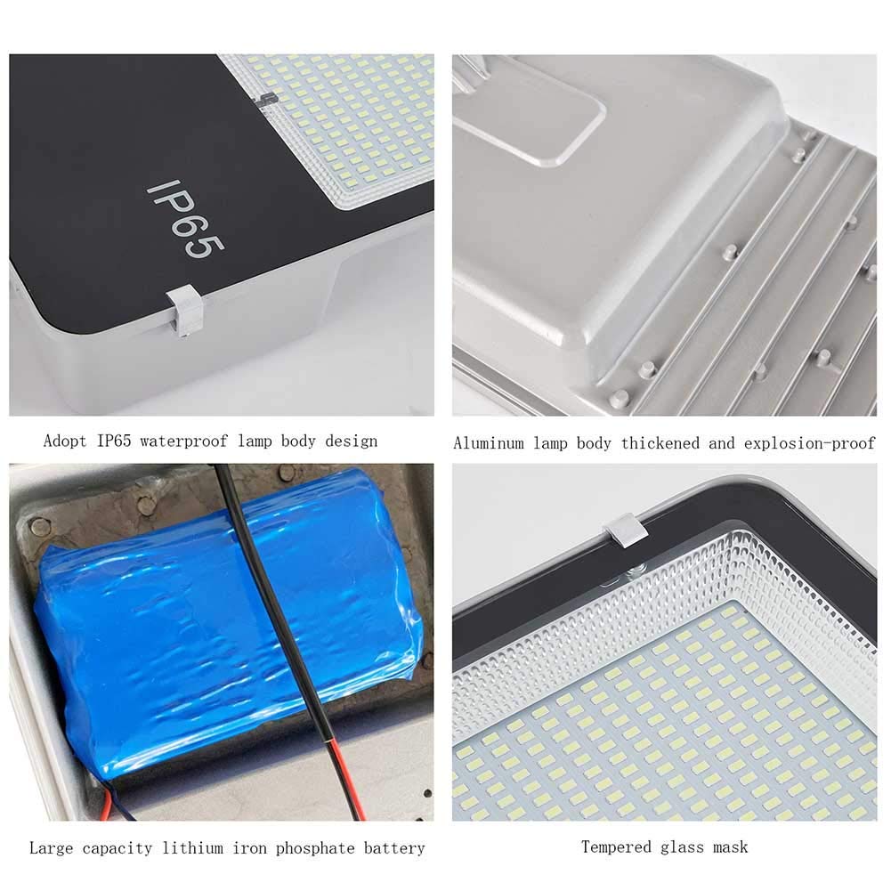 Lampione da esterno, lampione solare a LED da giardino, 500W 600W 1000W 1200W Palo luminoso da esterno dal crepuscolo all'alba con telecomando, impermeabile, ideale per parcheggio, stadio, cortile