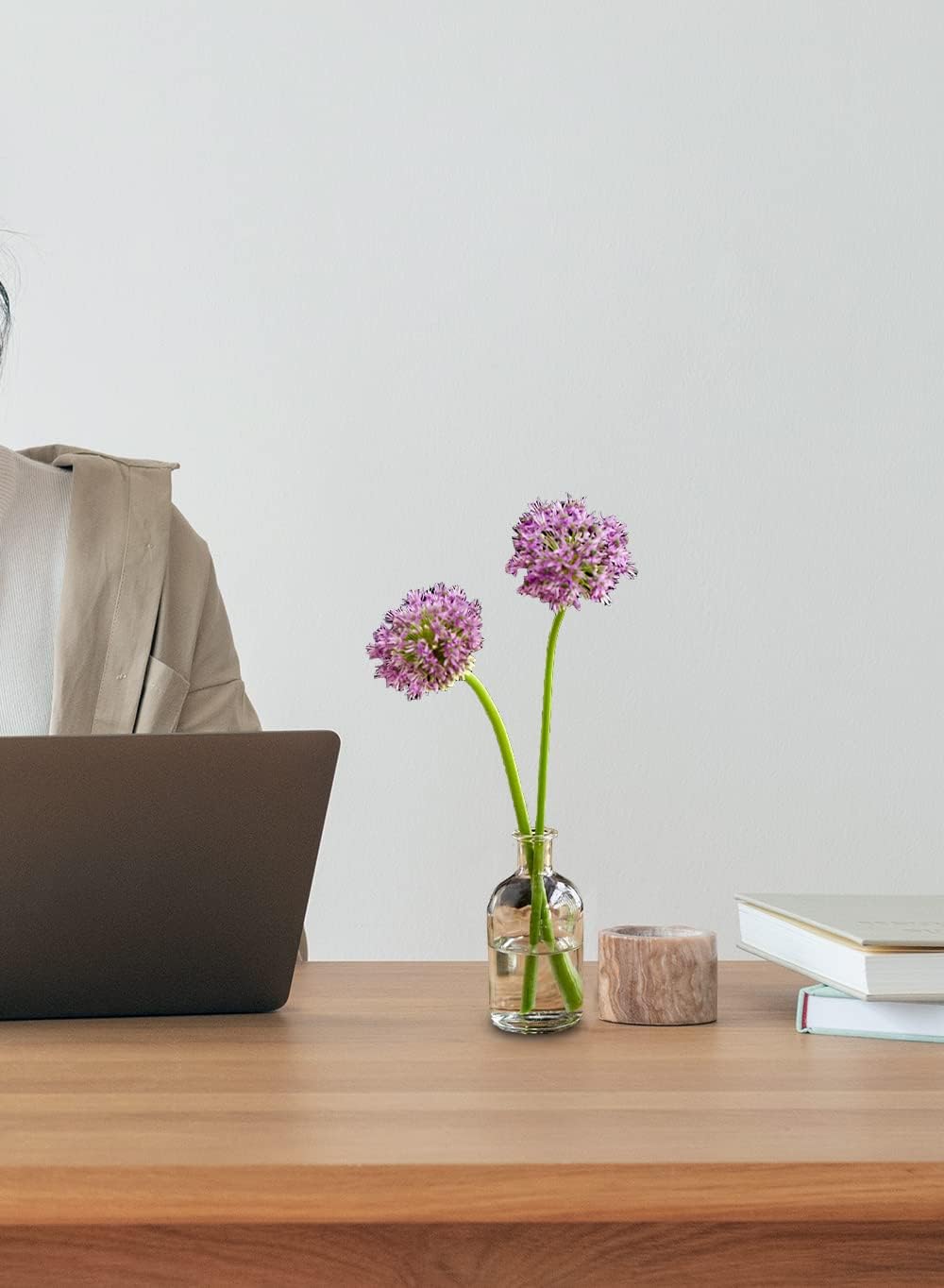 Serene Spaces Living Bud Vases Apothecary Jars and Decorative Glass Bottles for Centerpieces, Mini Flower Vases, and Home Decor, Clear Vintage Style, 2.25" Diameter x 5.25" Tall, Pack of 24