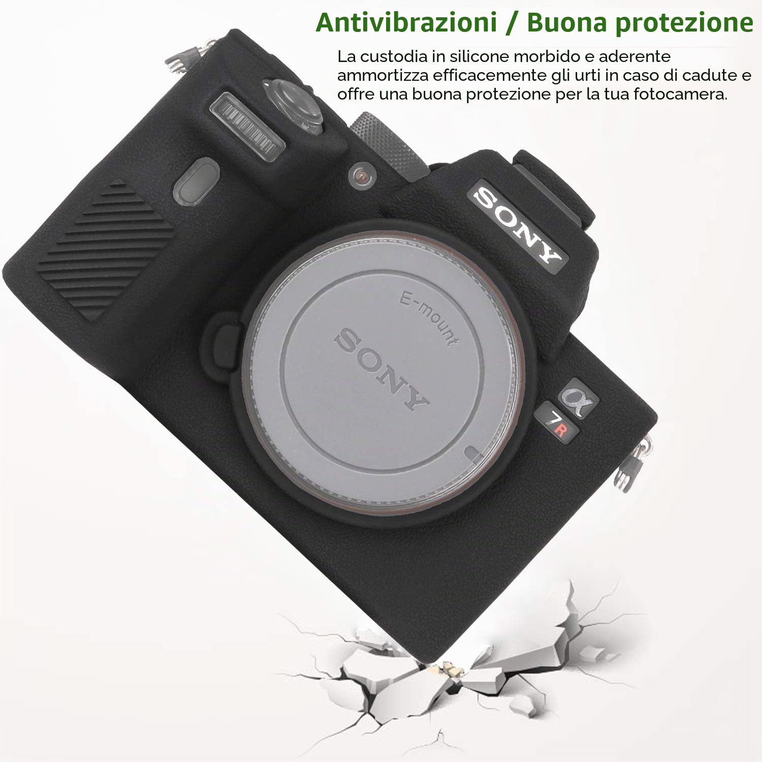 Easy Hood Custodia per Fotocamera Sony Alpha 7III,Antigraffio | Custodia in Silicone Morbido,Leggera,Protezione da Viaggio