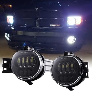 2pcs 63W LED Fog Lights Lamps Replacement for 2002-2008 Dodge Ram 1500 2003-2009 Ram 2500 3500 2004-2006 Durango Truck, Driver and Passenger Side - Black