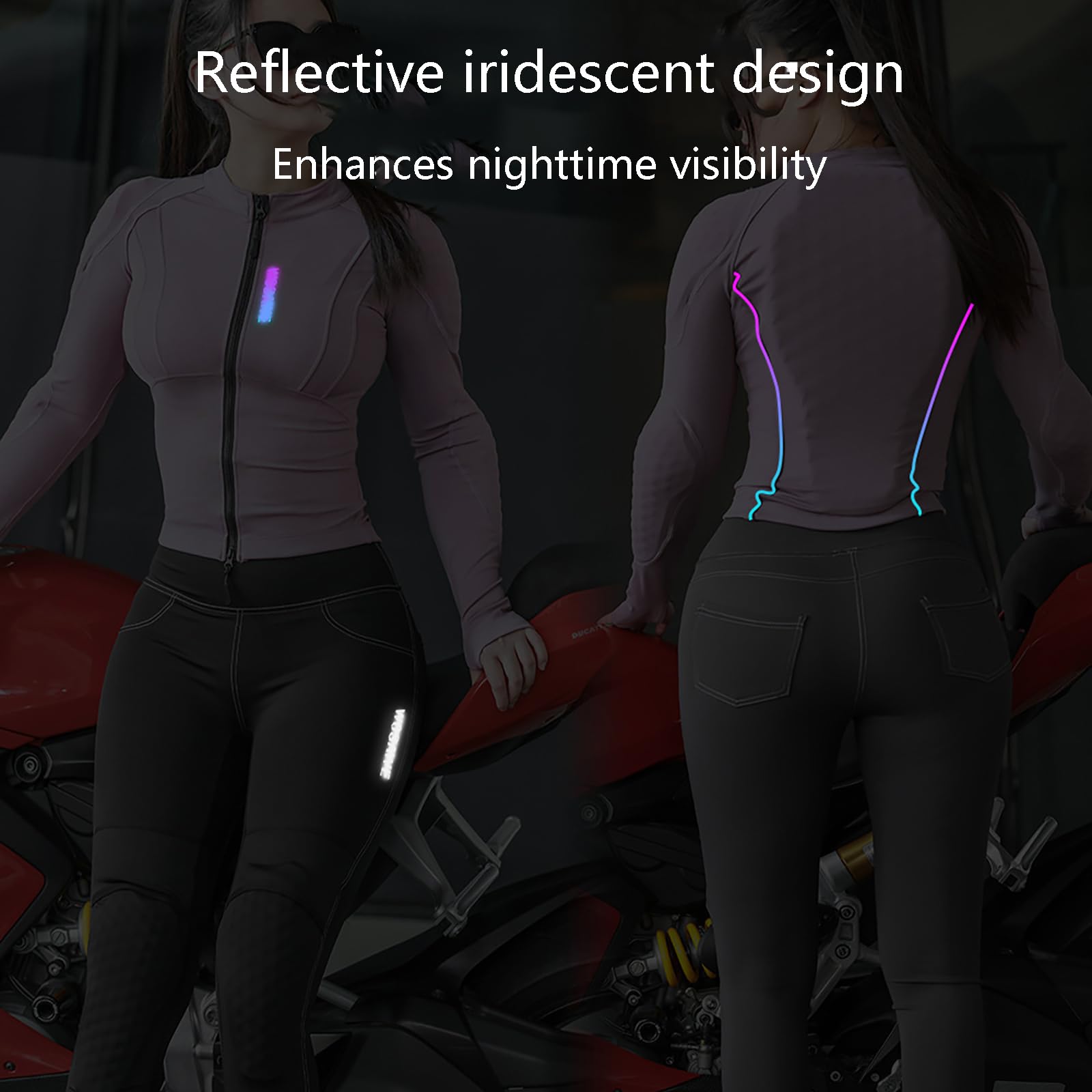 ARMAAN Giacca Moto Da Donna In Rete – Protezioni Con Certificazione CE, Giacca Protettiva Motocross Traspirante, Maglia Moto Ad Alta Visibilità