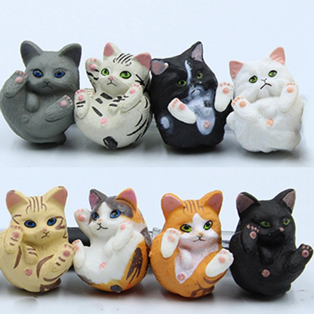 12er-Set Miniatur-Katzen Aus Harz – Für Feengärten, Deko & Puppenhäuser