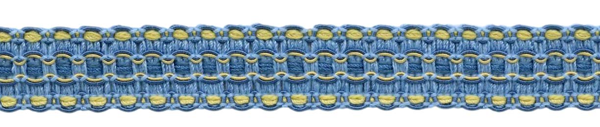 Passementerie bleu de France et or pour décorer vos coussins et rideaux