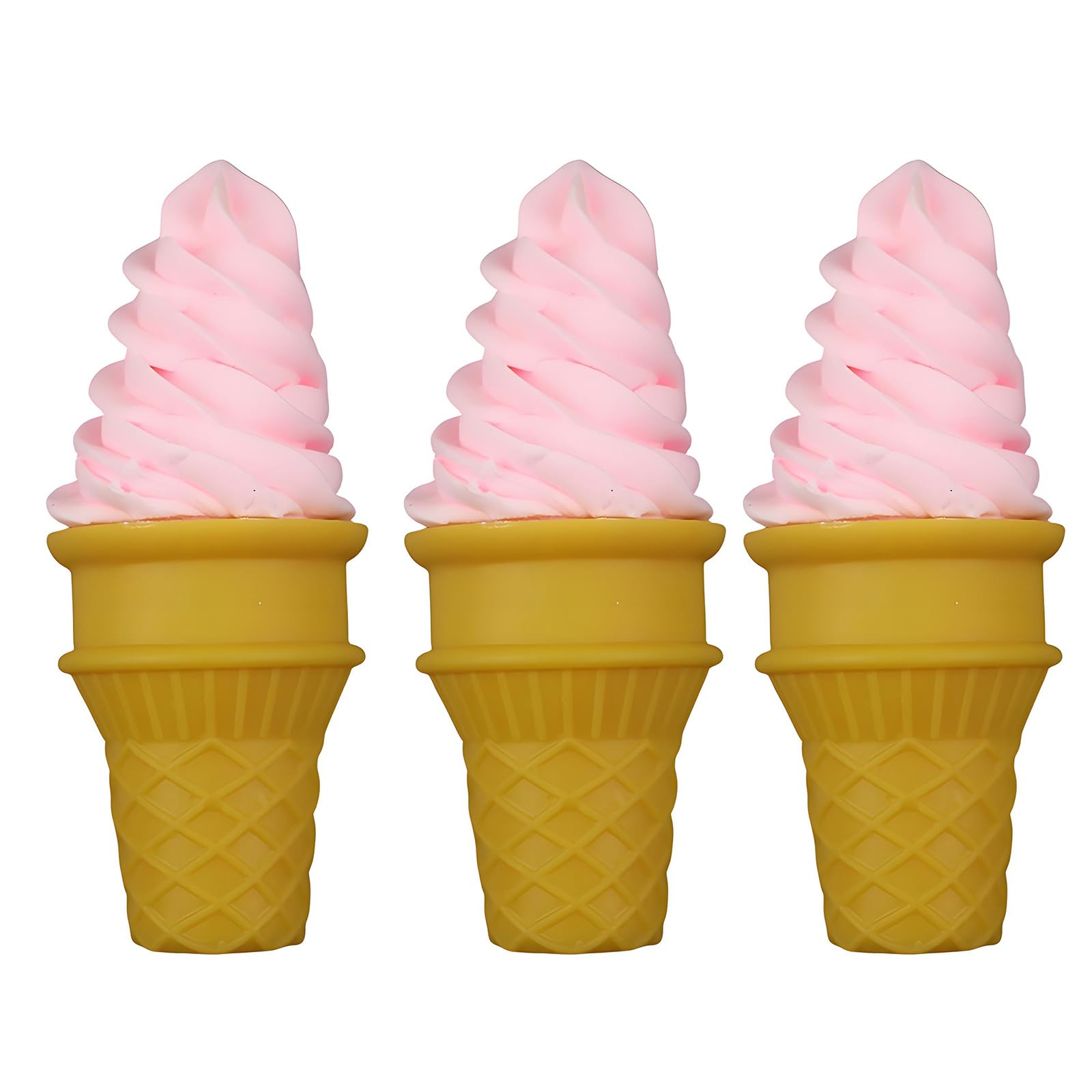 Tsophreniq 3Pcs Artificial Ice Cream Cones Simulation Sweet Dessert Toy for Birthday Wedding Party Centerpieces and Photography Fraudulent Dessert Decoration
