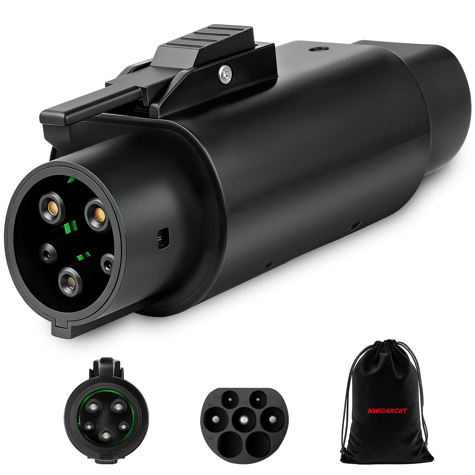 Adapter Typ 2 auf Typ 1, 32A，Ladeadapter IEC 62196 auf SAE J1772