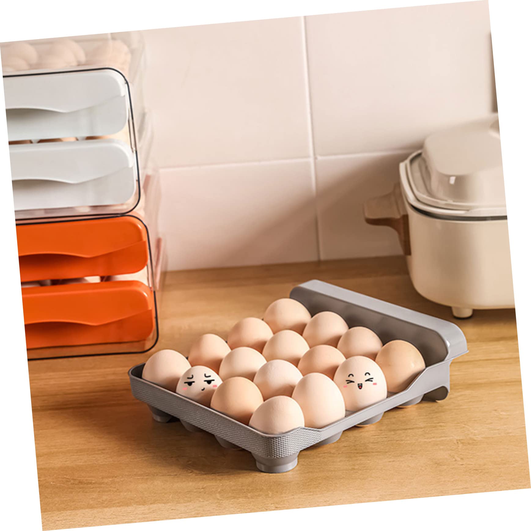 COLLBATH Boîte à Œufs Transparente à Tiroirs Double Couche en Plastique Pp et Pet, Organisateur Réutilisable pour Réfrigérateur, Facile à Déplacer et Garde Œufs Frais la Maison