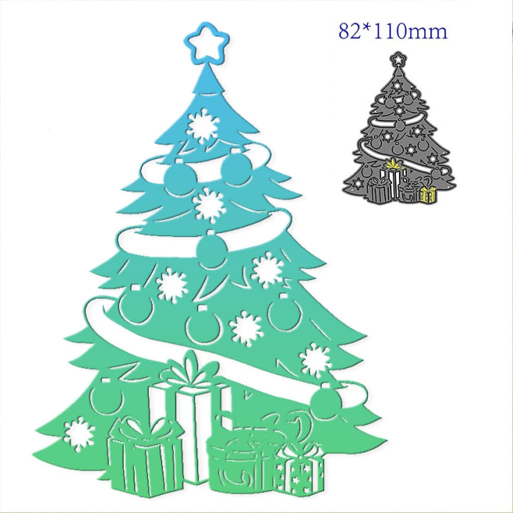 Fustelle in metallo a forma di albero di Natale, stencil per album di ritagli, biglietti di carta, stampo per decorazioni artigianali