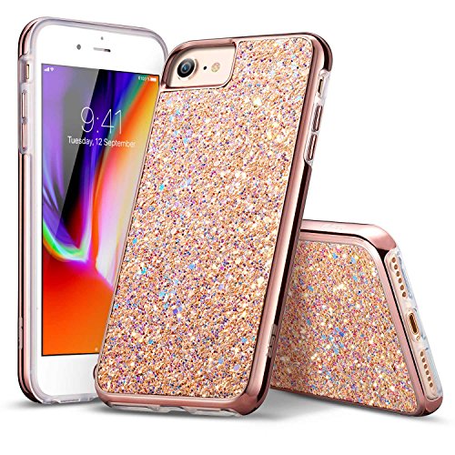 iPhone 8 Case, iPhone 7 Case, ESR Glitter Bling Hard Cover with Dual Layer Structure [Hard PC Back Outer + Soft TPU Inner] for Apple 4.7