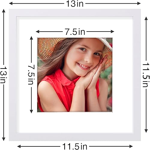 Miniatura 2 de Vittanly Marcos de fotos de 12 x 12 pulgadas para pared, para fotos de 8 x 8 pulgadas con paspartú o de 12 x 12 pulgadas sin paspartú, marcos de