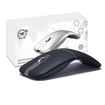 Normia Rita Foldable Arc Wireless Mouse Silent Click Bluetooth 2.4ghz Dual Modes Portable Curved Mouse for Home, Office, Travel
