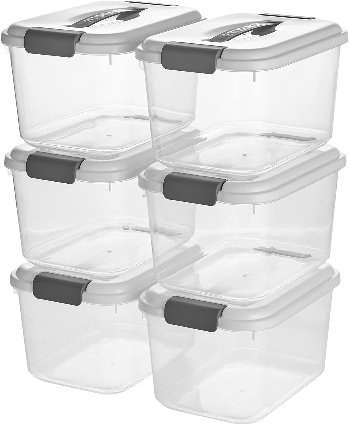 YYQX 5.5 Quart Clear Storage Latch Bins with Lids, Plastic
