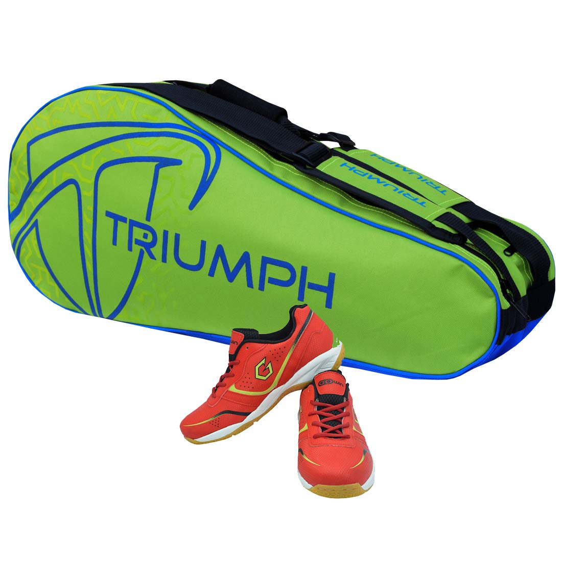 Badminton Shoe Smash Red Size-6 with Triumph Badminton Bag 303 Lime/Royal-image-43