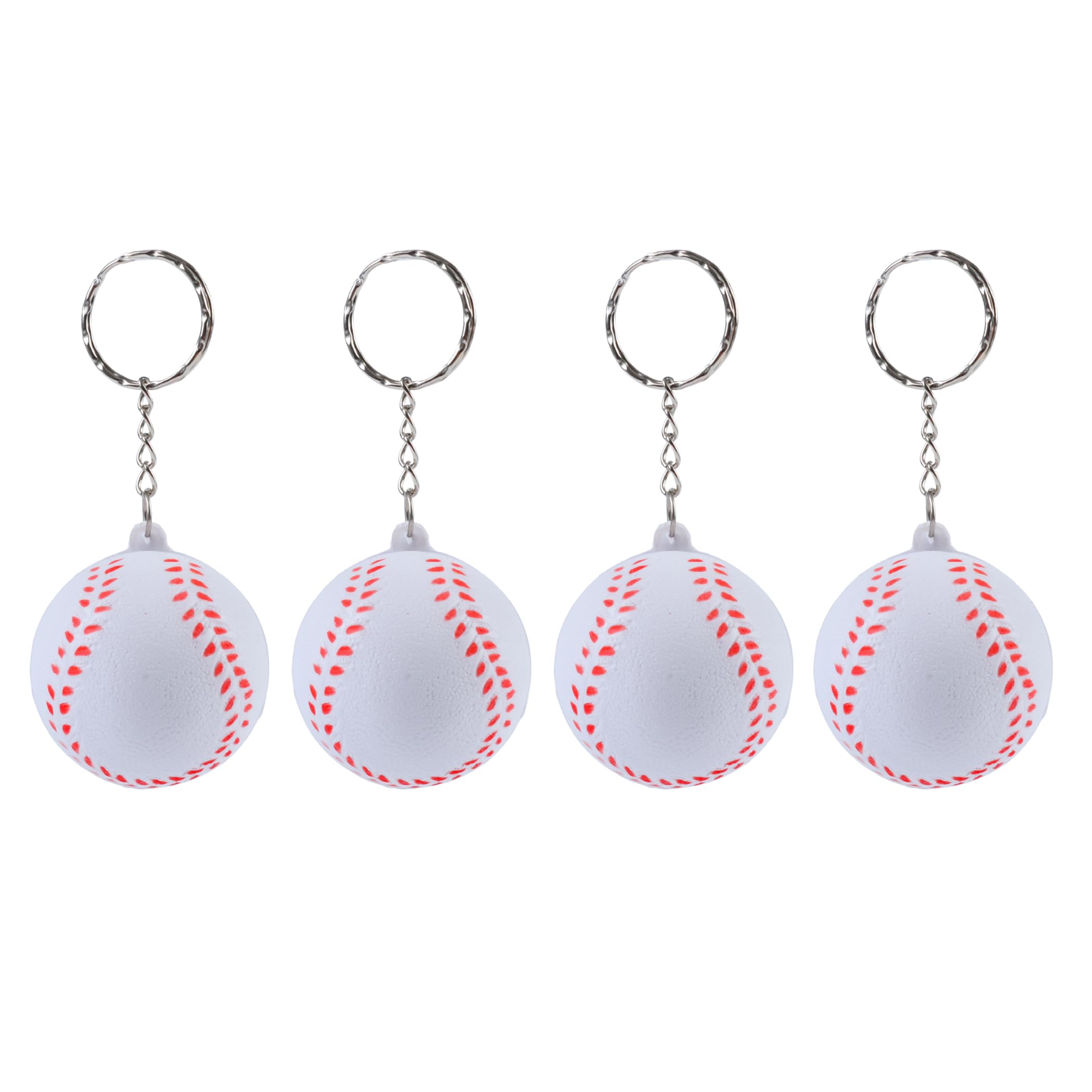 4Pcs Foam Baseballs Keychains, Funny 1.6inch/4cm Soft Baseballs Key Chain for Backpack Bag Charms Car Key