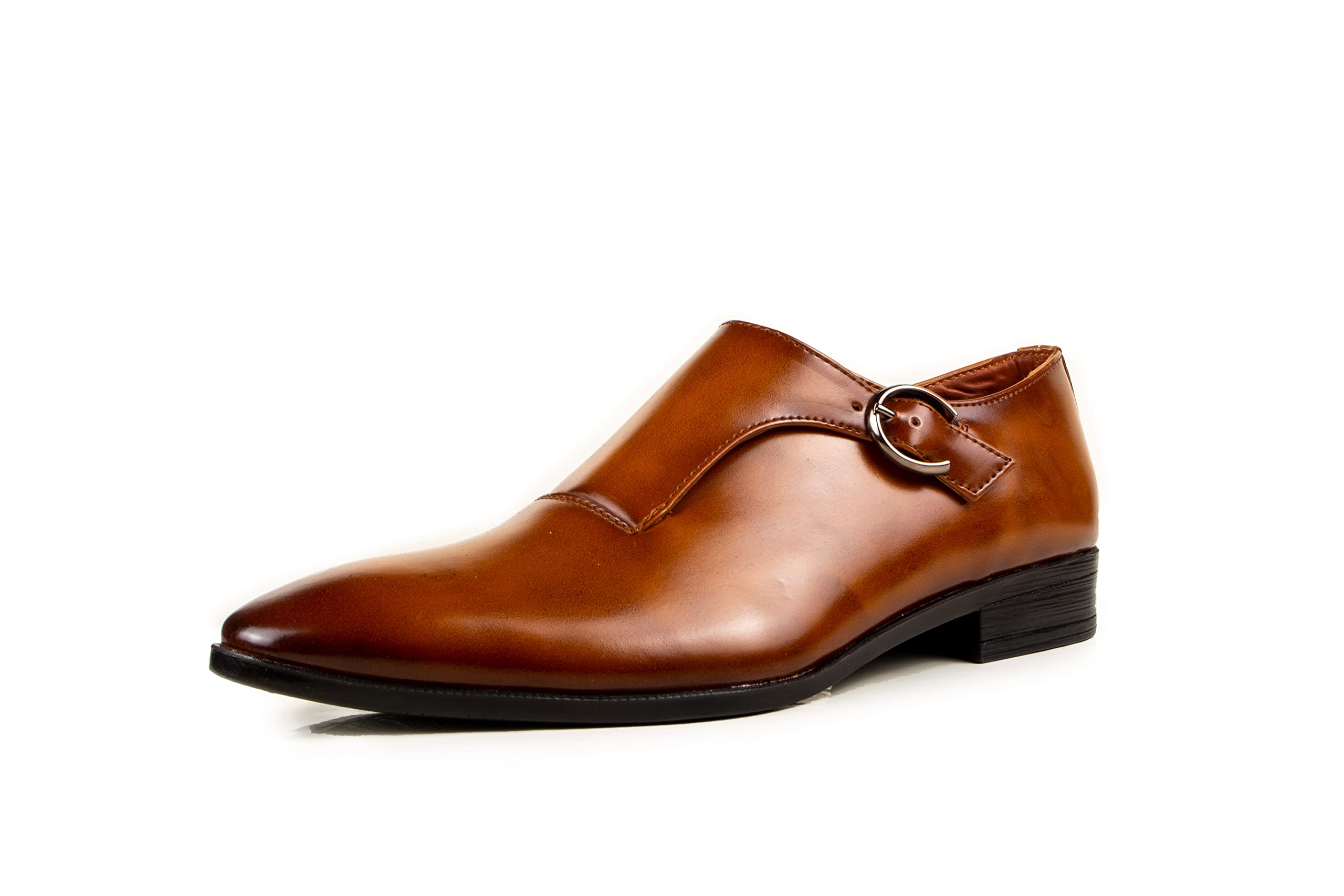 cliff fjord 1059 Mens Synthetic Formal Buckle Leather Single Monk Strap Shoes | Office-picture-49