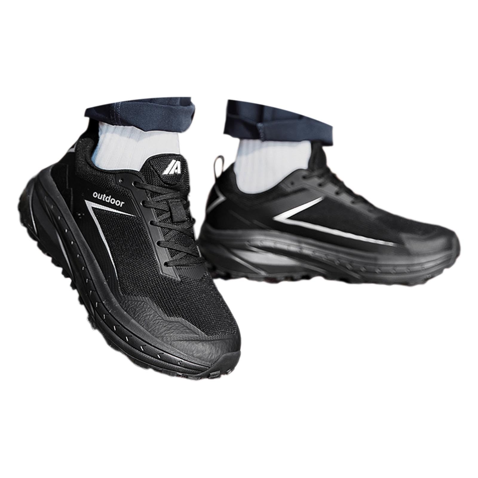 Zapatillas de correr para hombre, zapatillas de deporte anchas, ligeras, transpirables, cómodas, antideslizantes, para senderismo, deportes al aire libre y fitness