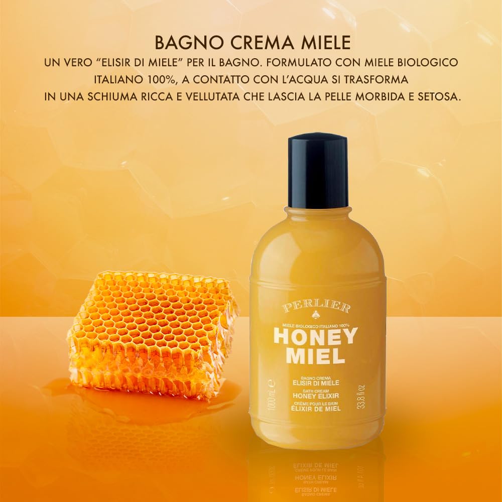 Perlier Honey Bagno Doccia Crema 1000 ml, Multi-coloured, 1 l (Pack of 1) - Image 2