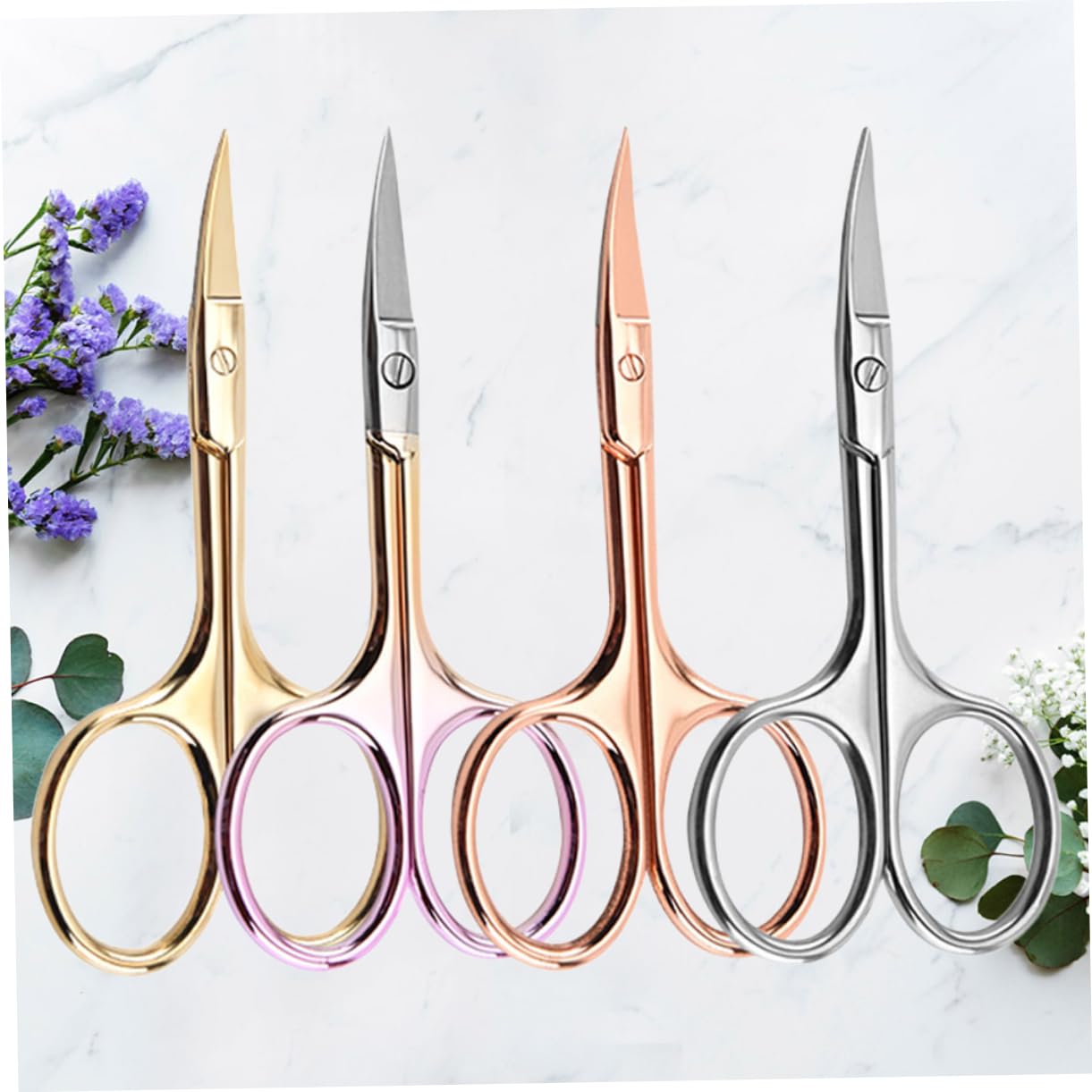 FRCOLOR 12 Piezas Tijeras De Vello Facial Tijeras Para El Pelo De La Nariz Tijeras Curvas Para El Vello Facial Tijeras Para Barba Tijeras De Cejas Hombre Rostro Tijeras Pequeñas