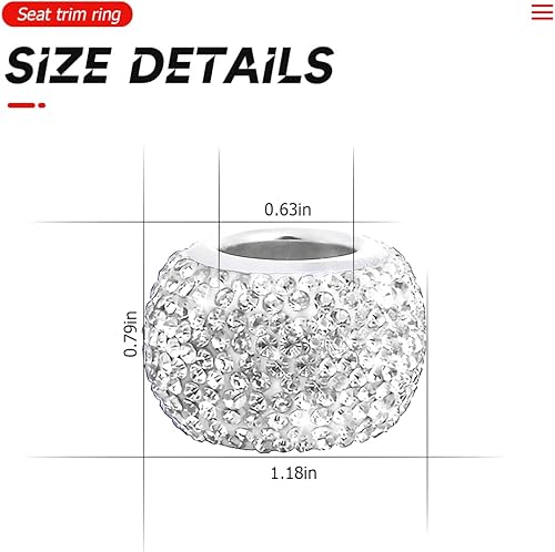 Miniatura 2 de BELOMI Paquete de 4 collares para reposacabezas de automóvil, collares brillantes para reposacabezas de automóvil, decoración de anillos, collares