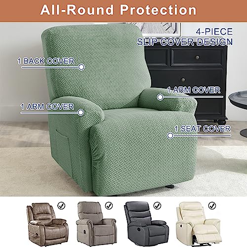 Image of Eco-Ancheng Recliner Slipcovers 4-Pieces Lazyboy Recliner Covers Recliner Couch Covers Recliner Chair Cover Non Slip Reclining Slipcovers with Storage Pockets Furniture Protector for Living Room