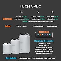 Vista 6 de Bee Nesting Juego de bolsas secas ultraligeras para mochileros, saco seco impermeable para camping, senderismo, motocicleta, saco de cosas ligeras