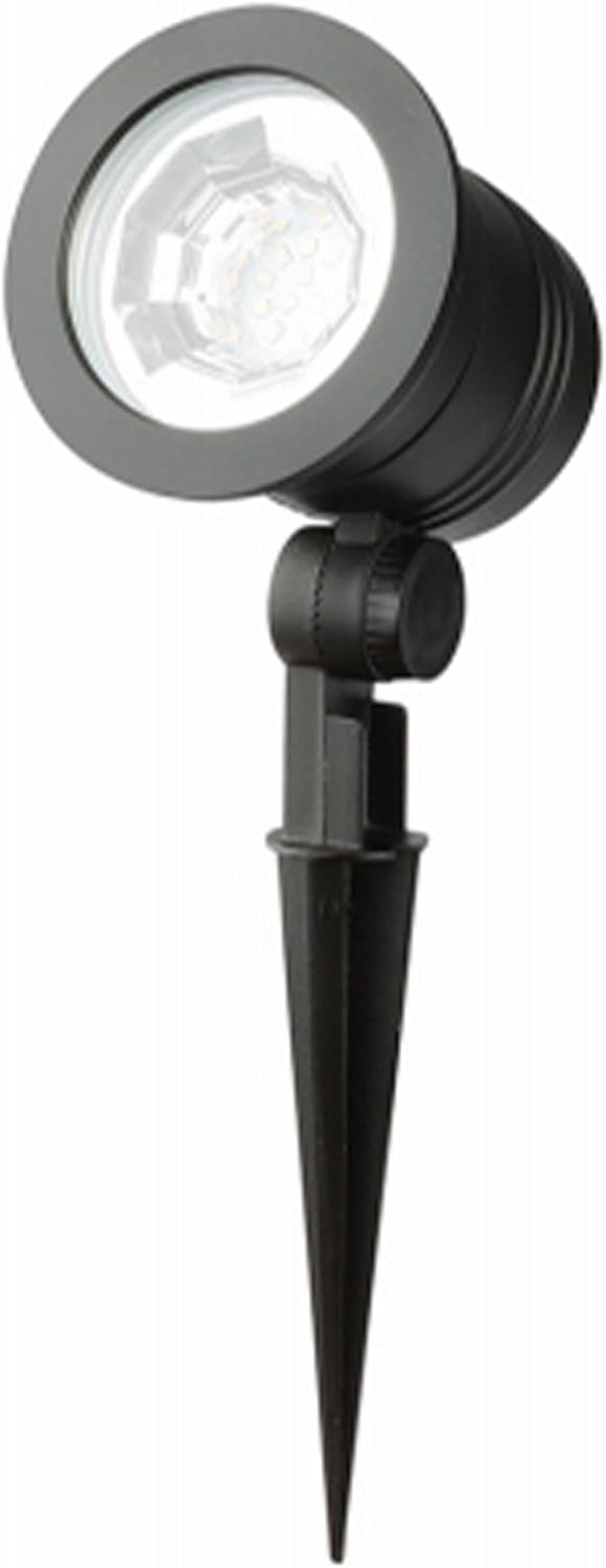 Four Seasons Courtyard Fusion Wired Low-Voltage LED Spotlight, Metal Outdoor Patio Lawn Landscape Ground Stake Light with Adjustable Head, 1000 Lumens, Black