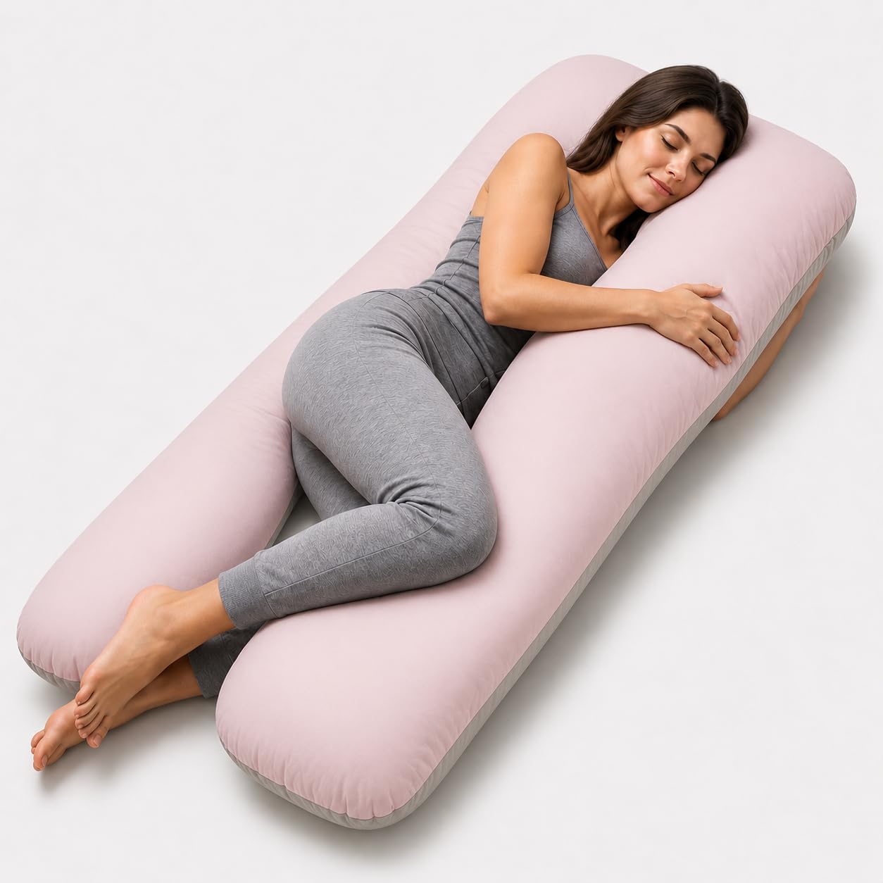 sei Design Almohada para dormir de lado XXL acolchada, multifuncional, Jumbo Comfort I XXL, cojín de lactancia, almohada para embarazo, forma de U, almohada para dormir de lado
