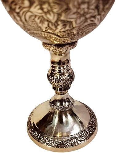 Miniatura 5 de Bona fide - Juego de 2 copas de latón en relieve, copas de champán de alta calidad, copas de vino para beber vino, vasos para jugo de agua, leche,