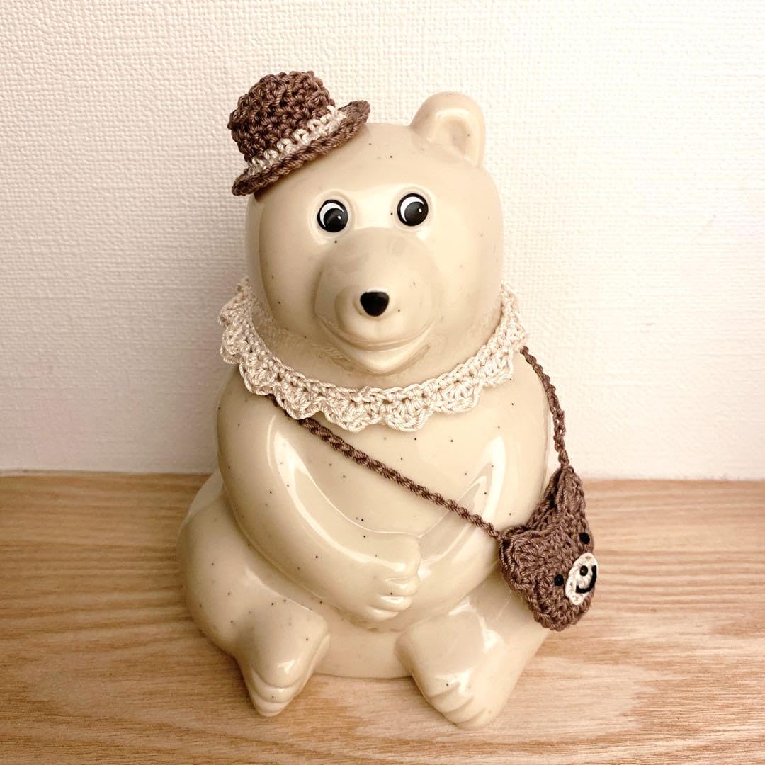 Amazon.co.jp: ノーブランド品しろくま貯金箱帽子つけ襟くまさん