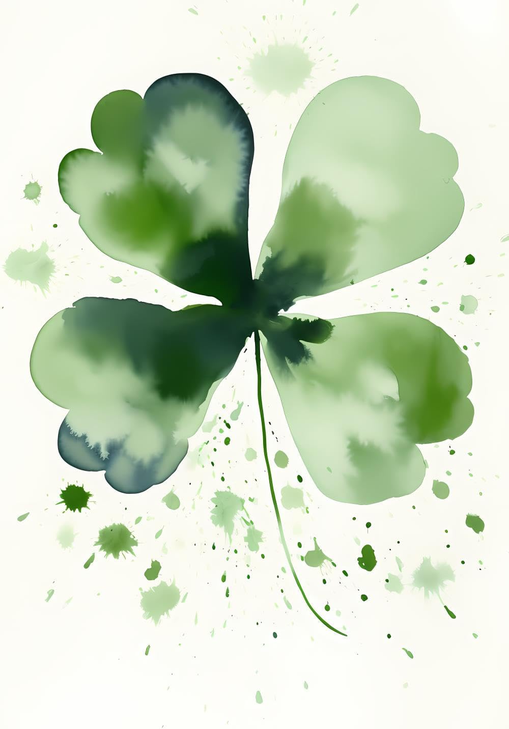 5D Clover Diamond Painting Kits for Adults,A Watercolor Four Leaf Diamond Art Kits for Gift Home Wall Bathroom Decor 20x30 inch