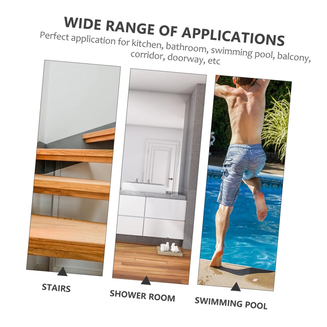 Veemoon Tiras Antideslizantes Transparentes Peva 15x61 Cm 10 Unidades para Escaleras y Suelo de Bañera Cinta de Seguridad Autoadhesiva para Ducha y Protección Antideslizante
