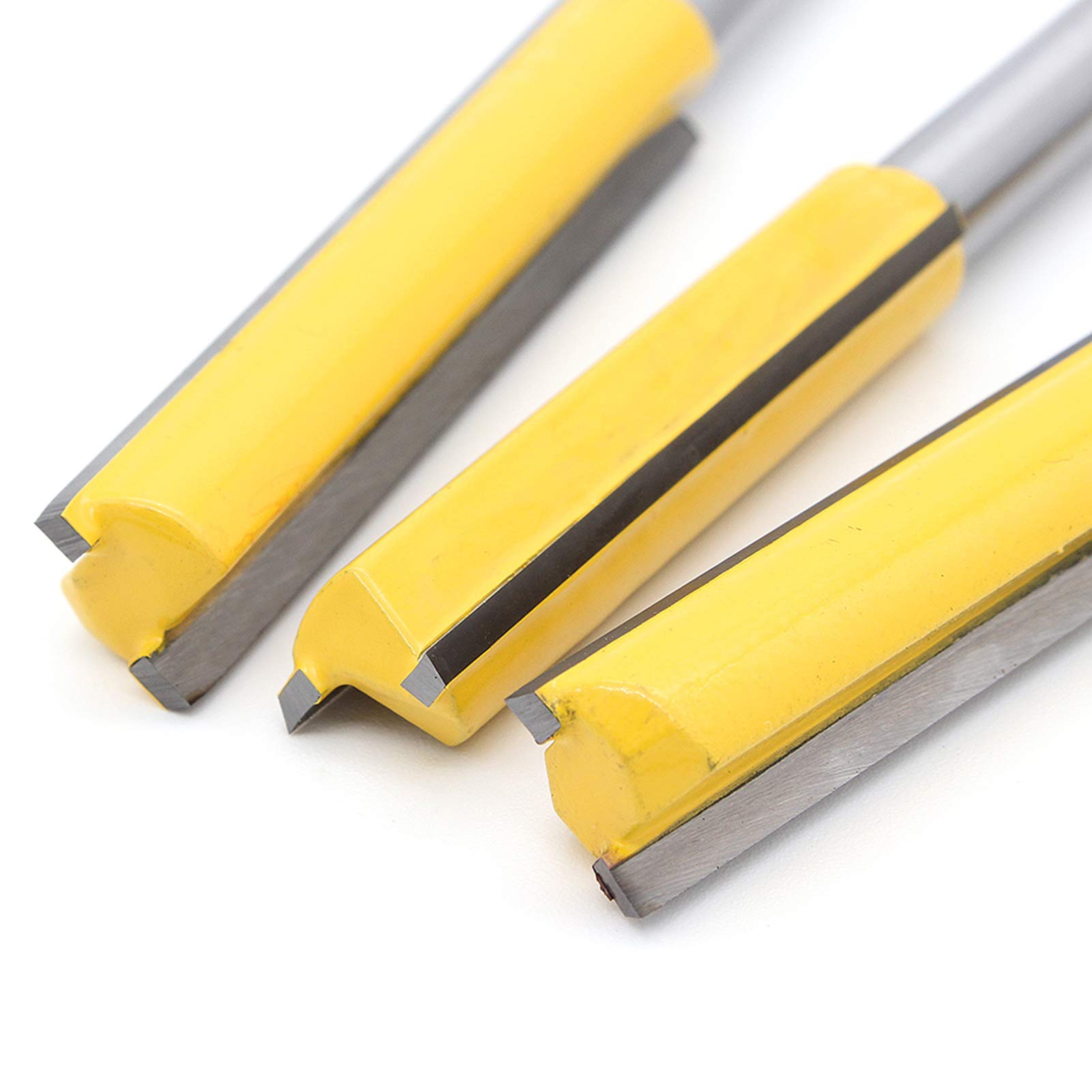 3Pcs 8 mm vástago Hoja extra largo recto Fresa Bit Madera Edición Cutter Set, Brocas rectas de flauta doble, fresas rectas, fresa para trabajar la madera