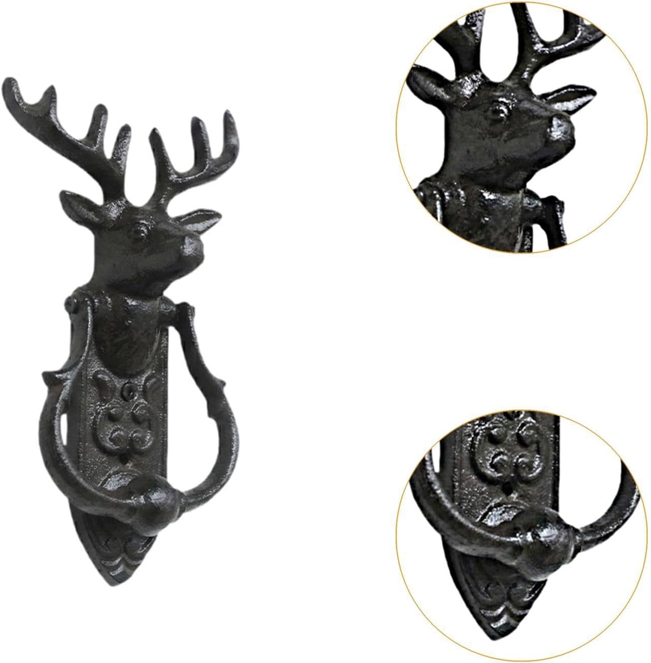 BNF® Deer Head Door Knocker Accessory Practical Sturdy Heavy Duty-Home & Kitchen-Home Improvement-Hardware-Door Hardware & Locks-Knockers